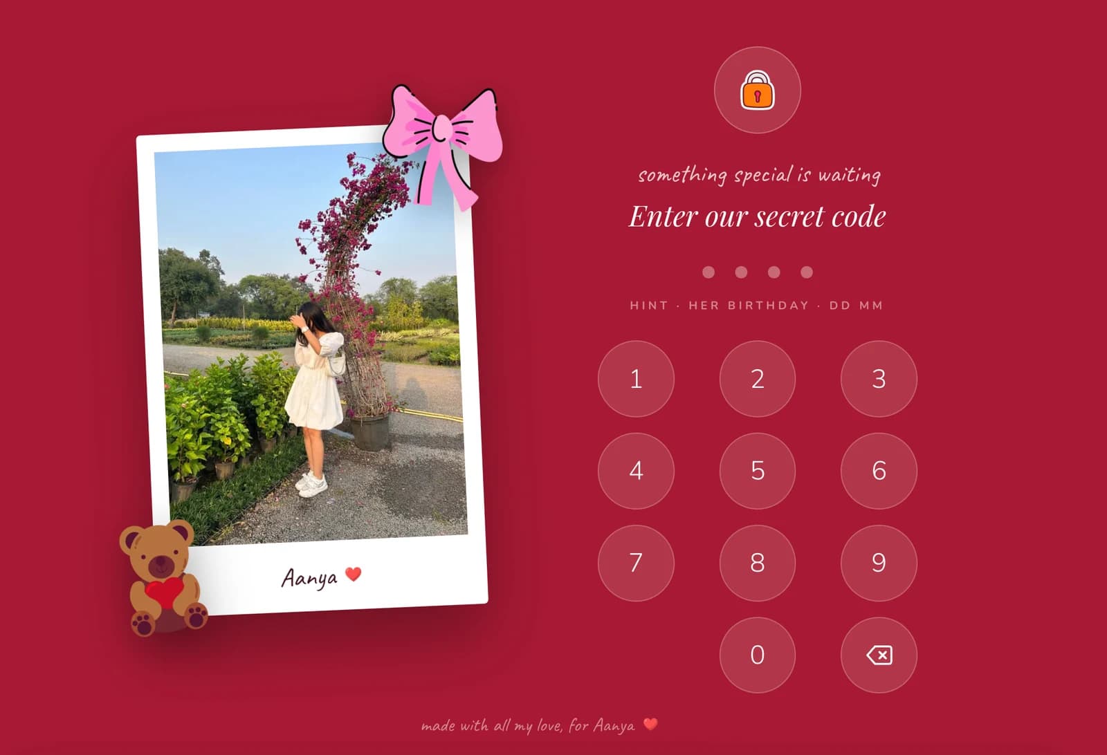 The Rosewood birthday website design